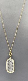 Boho Gold Finish Filigree Pendant and Chain 100//280
